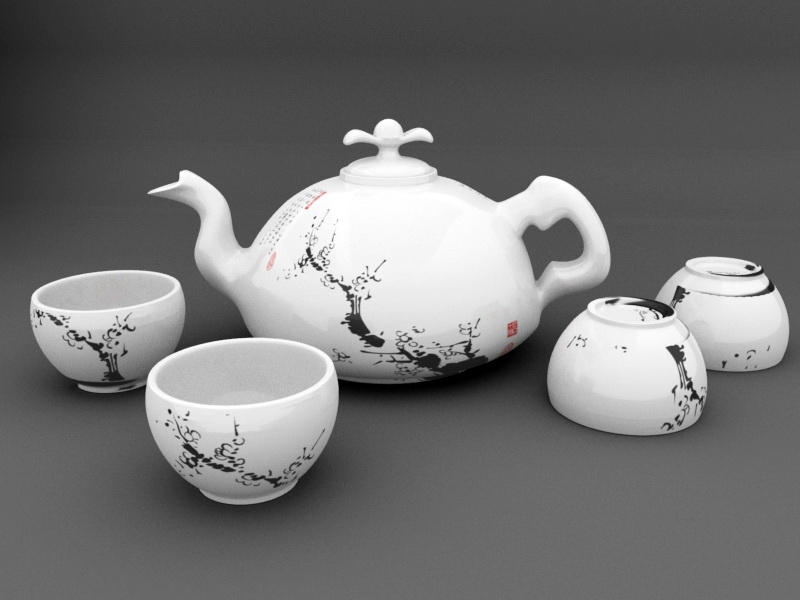 Korean Tea Set 3d model download — 3D model download