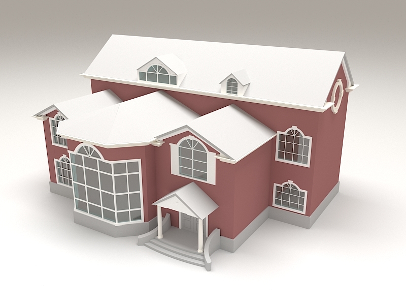 2 Story House Exterior Design 3d model download — 3D model download