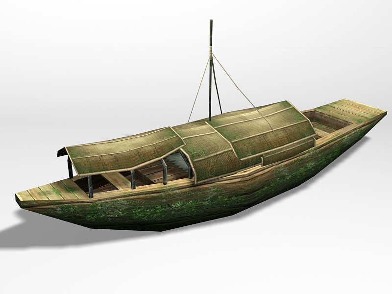 Antique Chinese Boat 3d model download — 3D model download