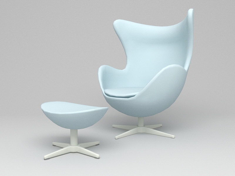 Egg Chair & Ottoman 3d model download — 3D model download