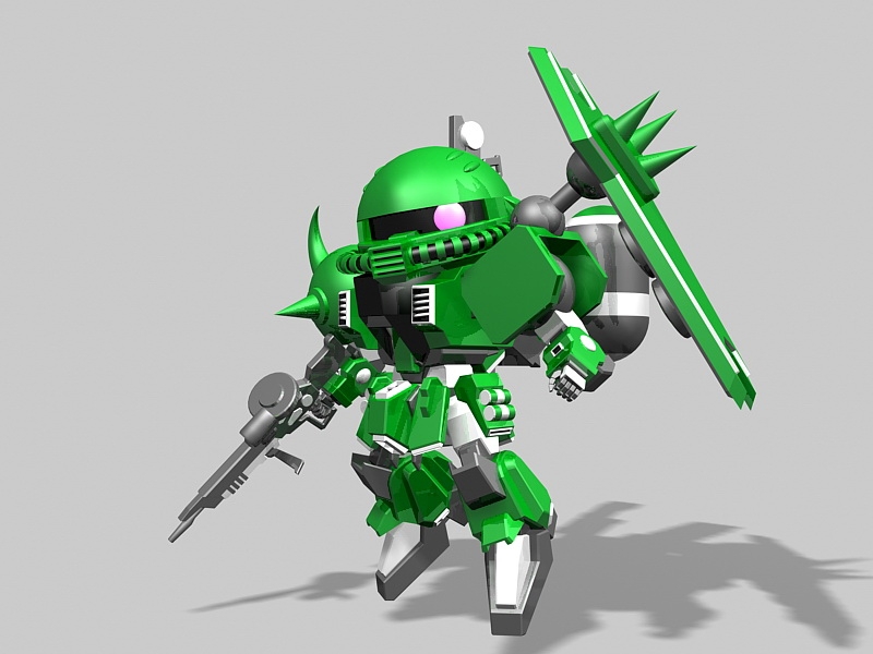 MS-06 Zaku II Type C Gundam Rigged 3d model download — 3D model download