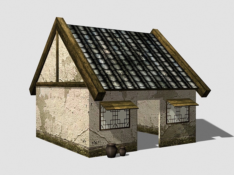 Old Dilapidated Houses 3d model download — 3D model download