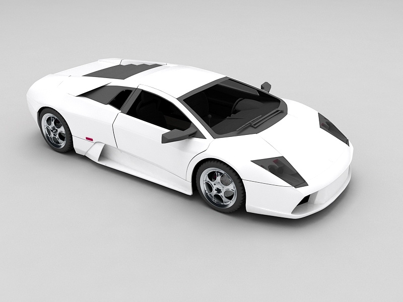 White Lamborghini Gallardo E-Gear 3d model download — 3D model download