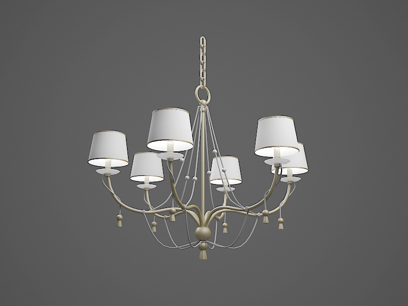Brass Chandelier with Shades 3d model download — 3D model download