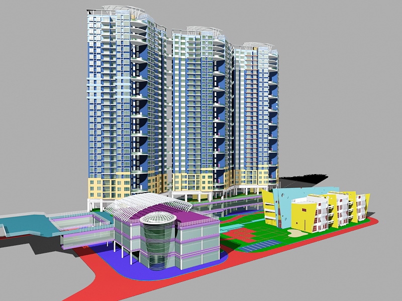 High Rise Residential Building 3d model download — 3D model download