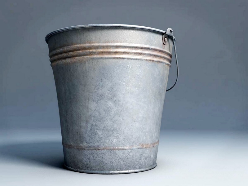Vintage Metal Bucket 3d model download — 3D model download