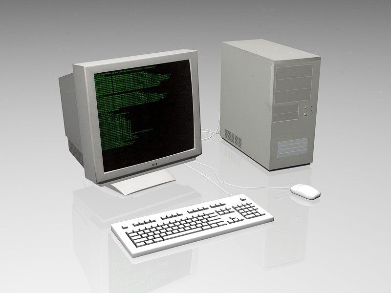 Old Desktop Computer 3d model download — 3D model download
