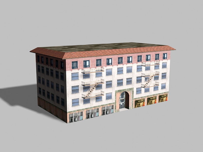 Vintage Apartment Buildings 3d model download — 3D model download