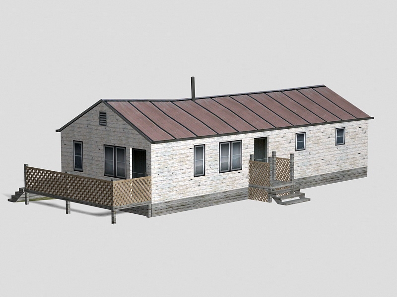 Vintage Wood Country House 3d model download — 3D model download