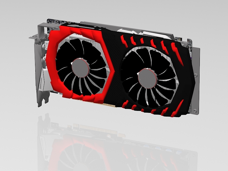 MSI GTX 1070 Ti 3d model download — 3D model download