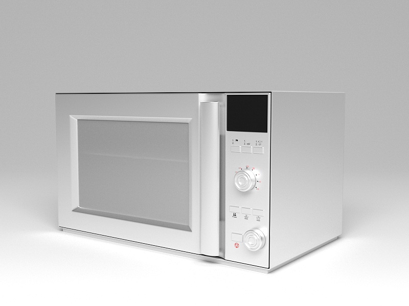 Stainless Steel Microwave Oven 3d model download — 3D model download