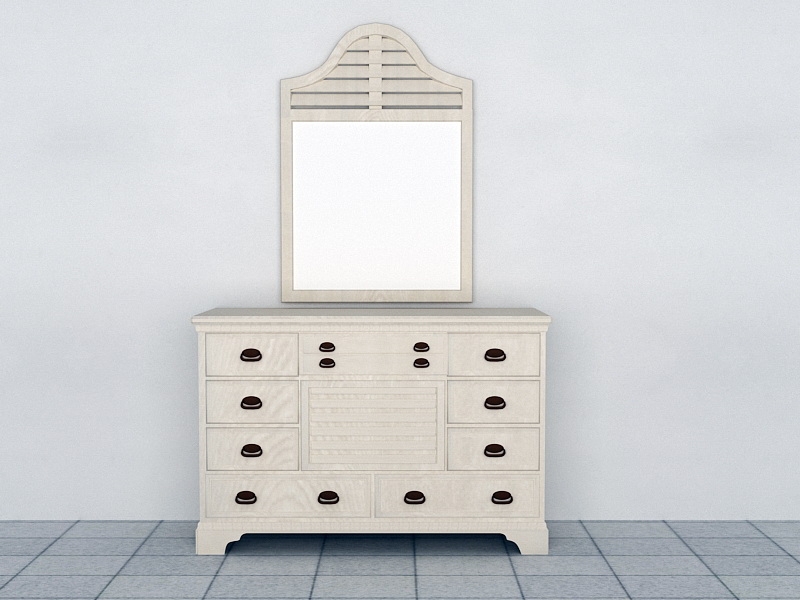 Bedroom Dress Vanity with Drawers 3d model download — 3D model download