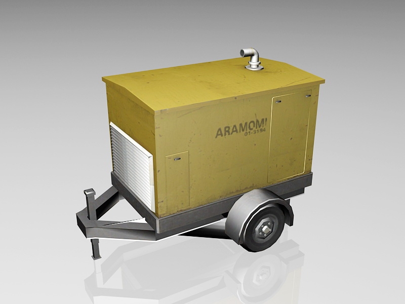 Mobile Diesel Generator Trailer 3d model download — 3D model download