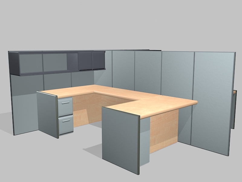 Office Cubicle Workstation Partition 3d model download — 3D model download