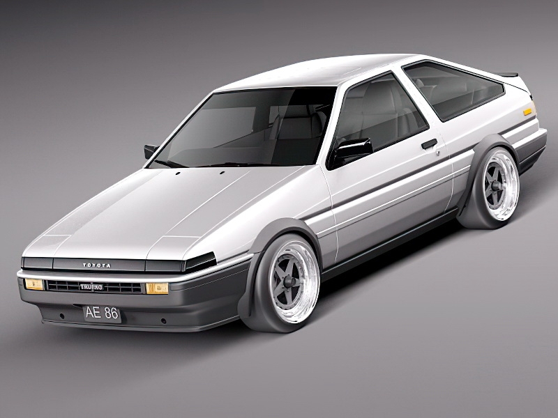 1983 Toyota AE86 Trueno 3d model download — 3D model download
