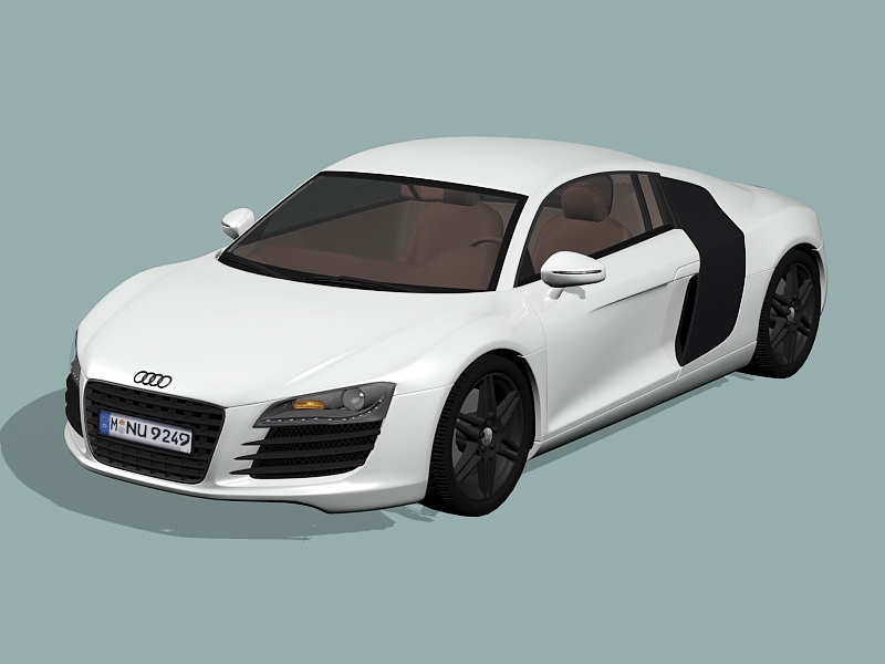 White Audi R8 3d model download — 3D model download