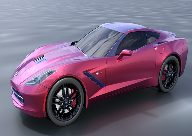 Dark Red Sports Car 3d model download — 3D model download