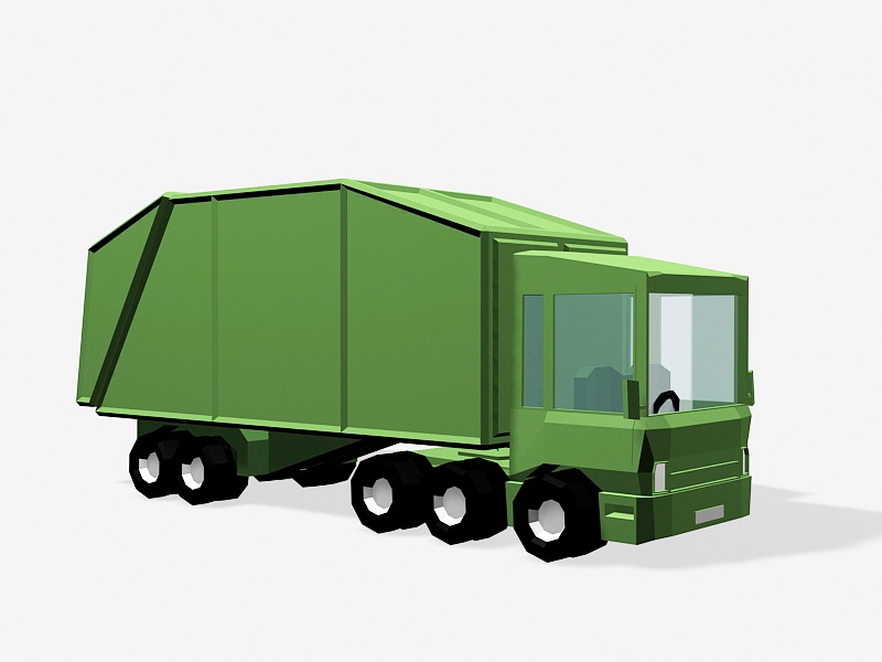 Low Poly Garbage Truck 3d model download — 3D model download