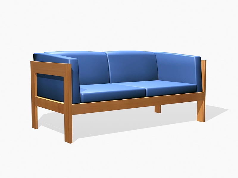 Blue Loveseat Sofa 3d model download — 3D model download