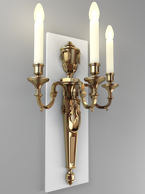 Vintage Brass Wall Sconces 3d model download — 3D model download