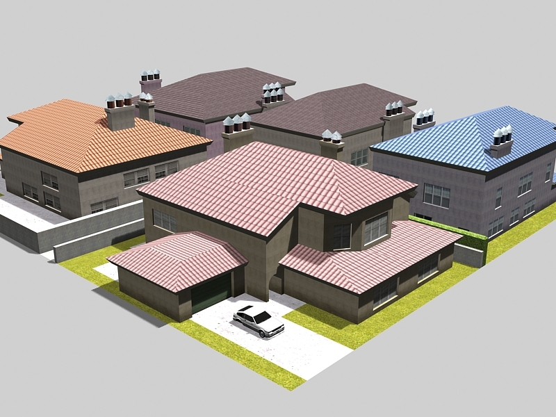 Traditional Family Houses 3d model download — 3D model download