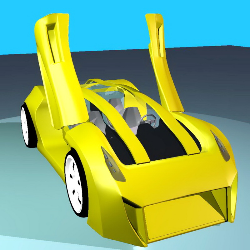 Yellow SuperCar 3d model download — 3D model download