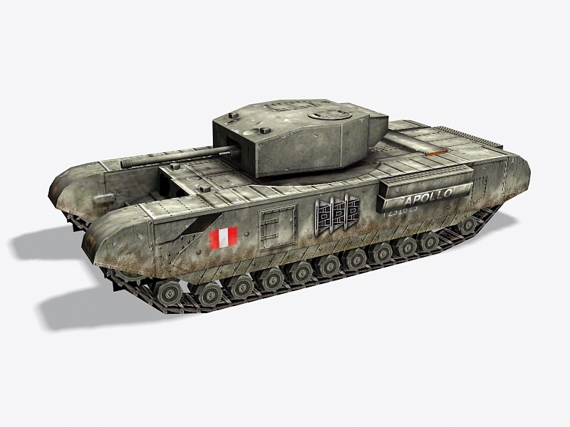 WW2 British Churchill Tank 3d model download — 3D model download