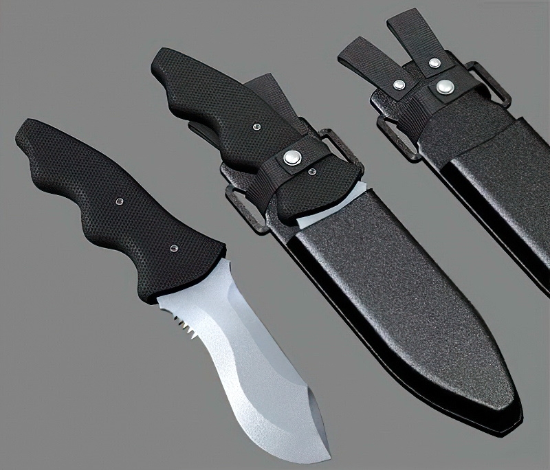 Combat Knife with Sheath 3d model download — 3D model download