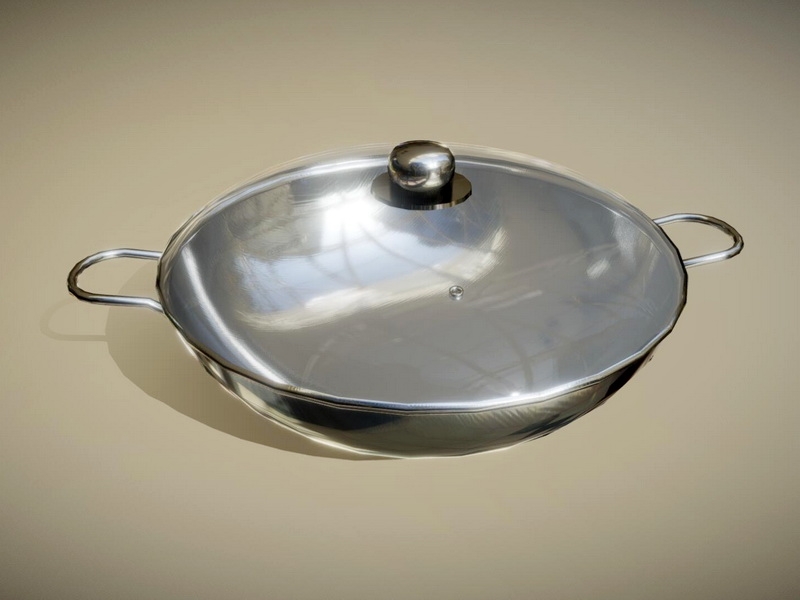 Stainless Steel Cooking Pan 3d model download — 3D model download