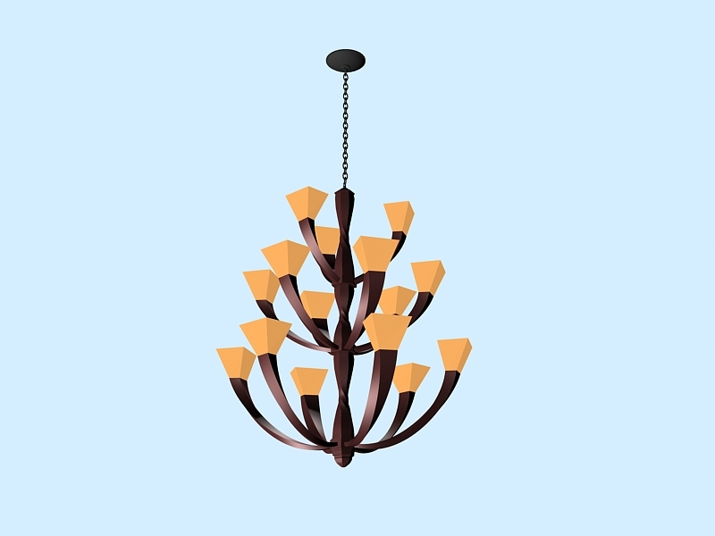 Oriental Chandelier Lighting 3d model download — 3D model download