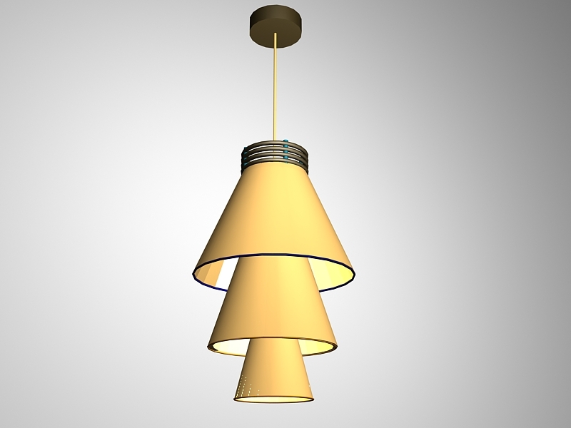 Yellow Pendant Lights 3d model download — 3D model download