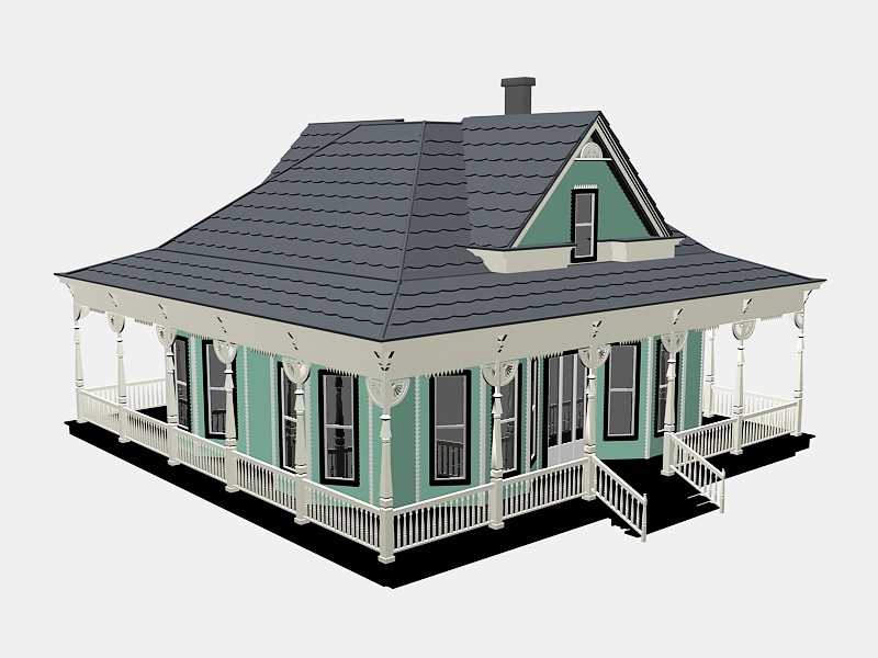 French Country Farmhouse Plans 3d model download — 3D model download