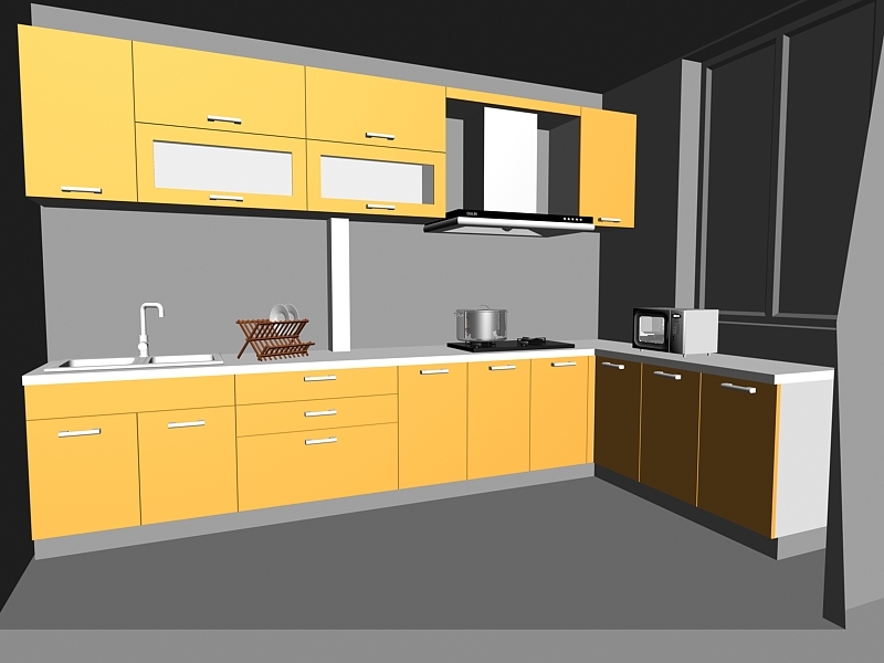 Yellow Kitchen Ideas 3d model download — 3D model download