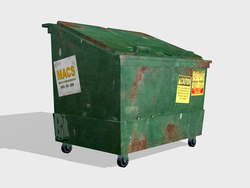 Old Industrial Garbage Bin 3d model download — 3D model download