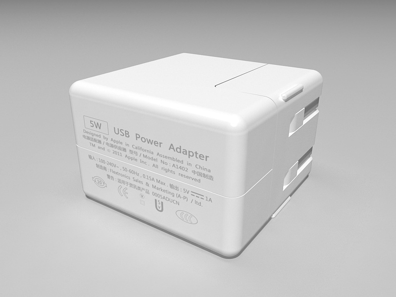 Apple Power Adapter 3d model download — 3D model download