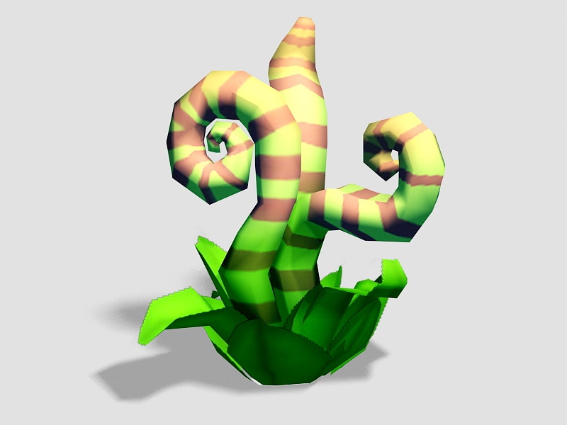 Low Poly Cartoon Plant 3d model download — 3D model download