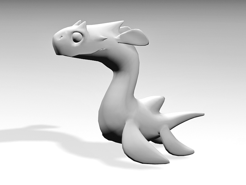 Cartoon Plesiosaur 3d model download — 3D model download