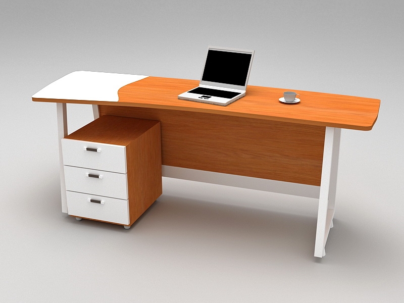 Home Office Computer Desk with Storage 3d model download — 3D model download