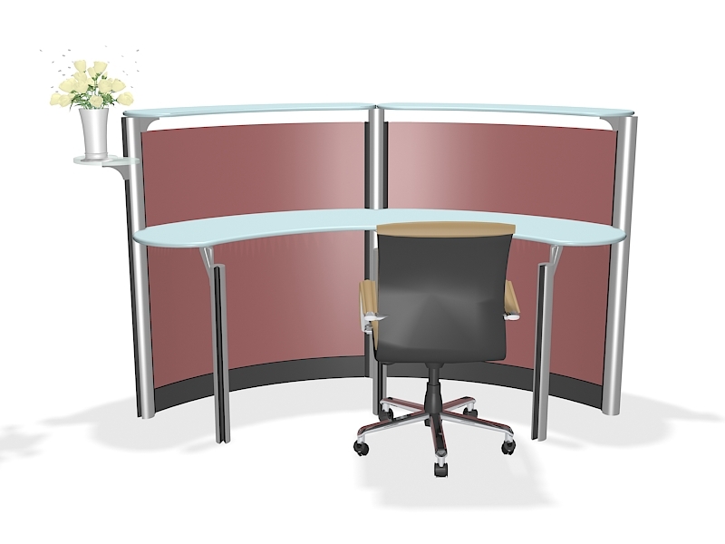 Simple Reception Desk 3d model download — 3D model download