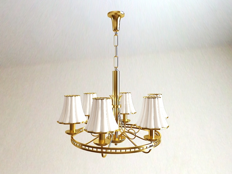 Modern Bronze Chandelier 3d model download — 3D model download