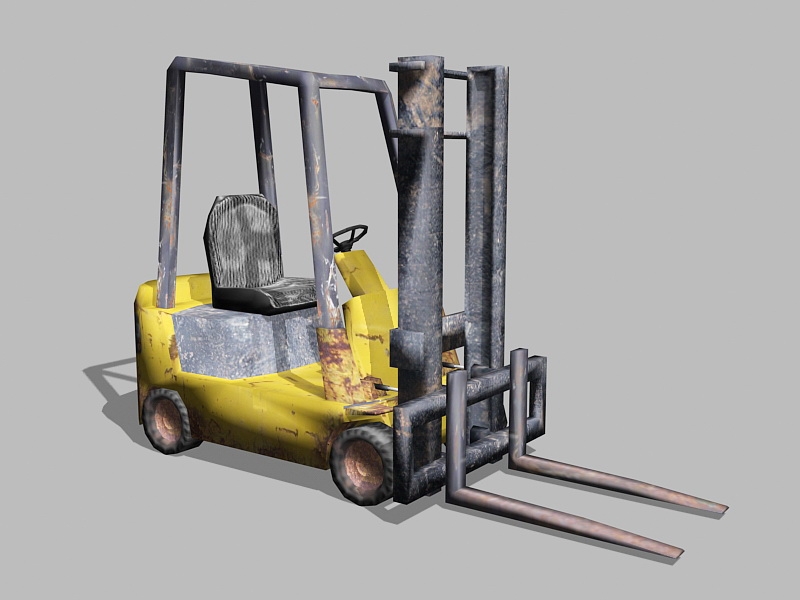 Low Poly Vintage Forklift 3d model download — 3D model download
