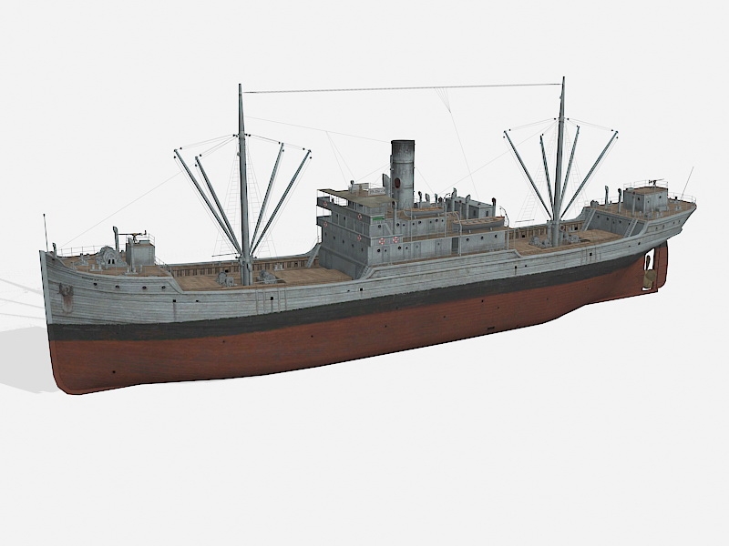 Ocean Freighter Cargo Ship 3d model download — 3D model download