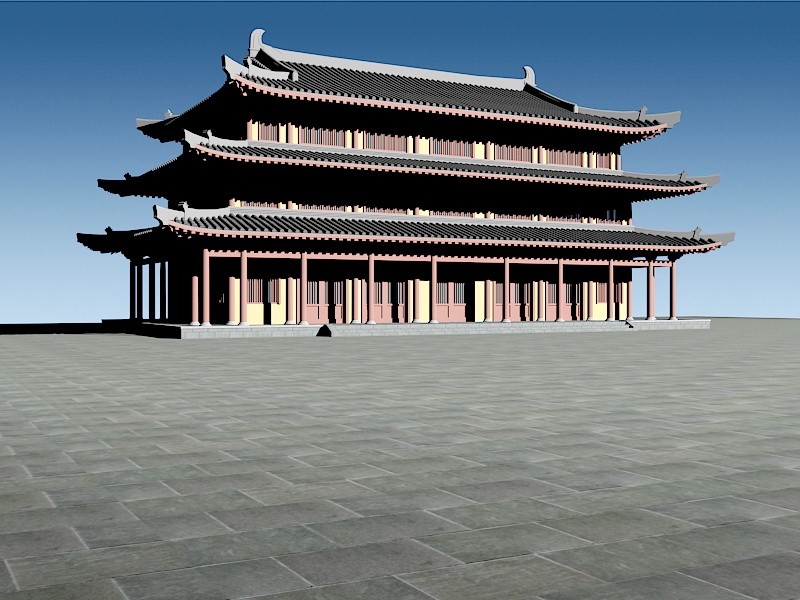 Traditional Chinese Temple 3d model download — 3D model download
