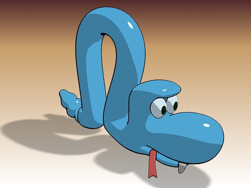 Blue Snake Cartoon 3d model download — 3D model download