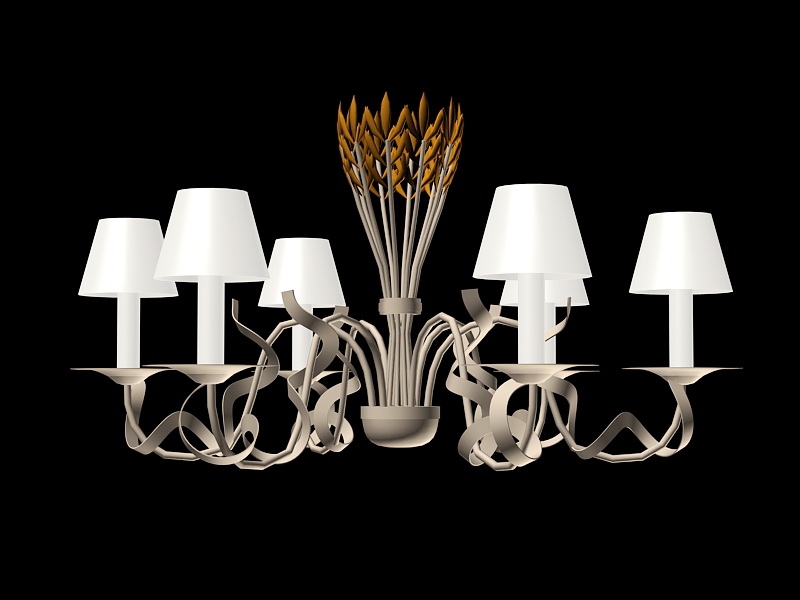 Rustic Style Chandelier 3d model download — 3D model download