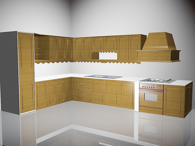 L Kitchen Design Ideas 3d model download — 3D model download