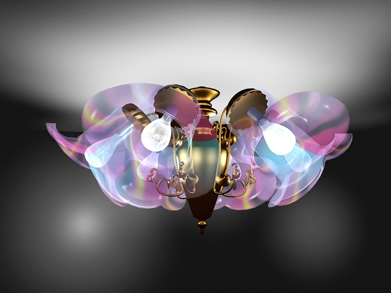 Tiffany Style Chandelier 3d model download — 3D model download