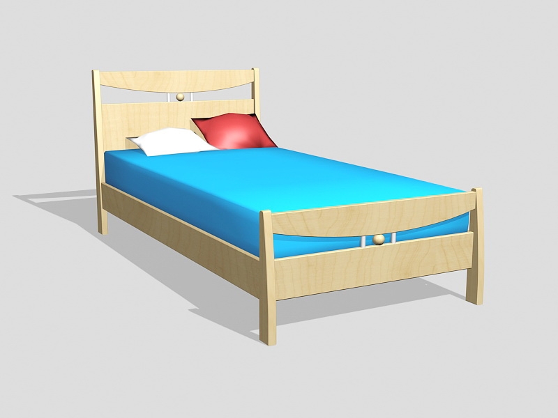 Wooden Kids Bed 3d model download — 3D model download