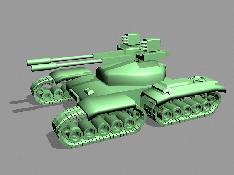 Cartoon Military Tank 3d model download — 3D model download