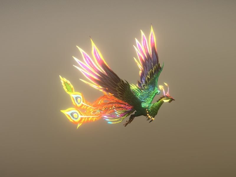 Animated Flying Phoenix Rig 3d model download — 3D model download